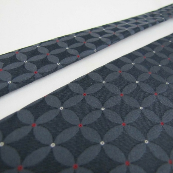 SULKA Tie Vintage Trendy Slim Blue Quatrefoil - Picture 7 of 7